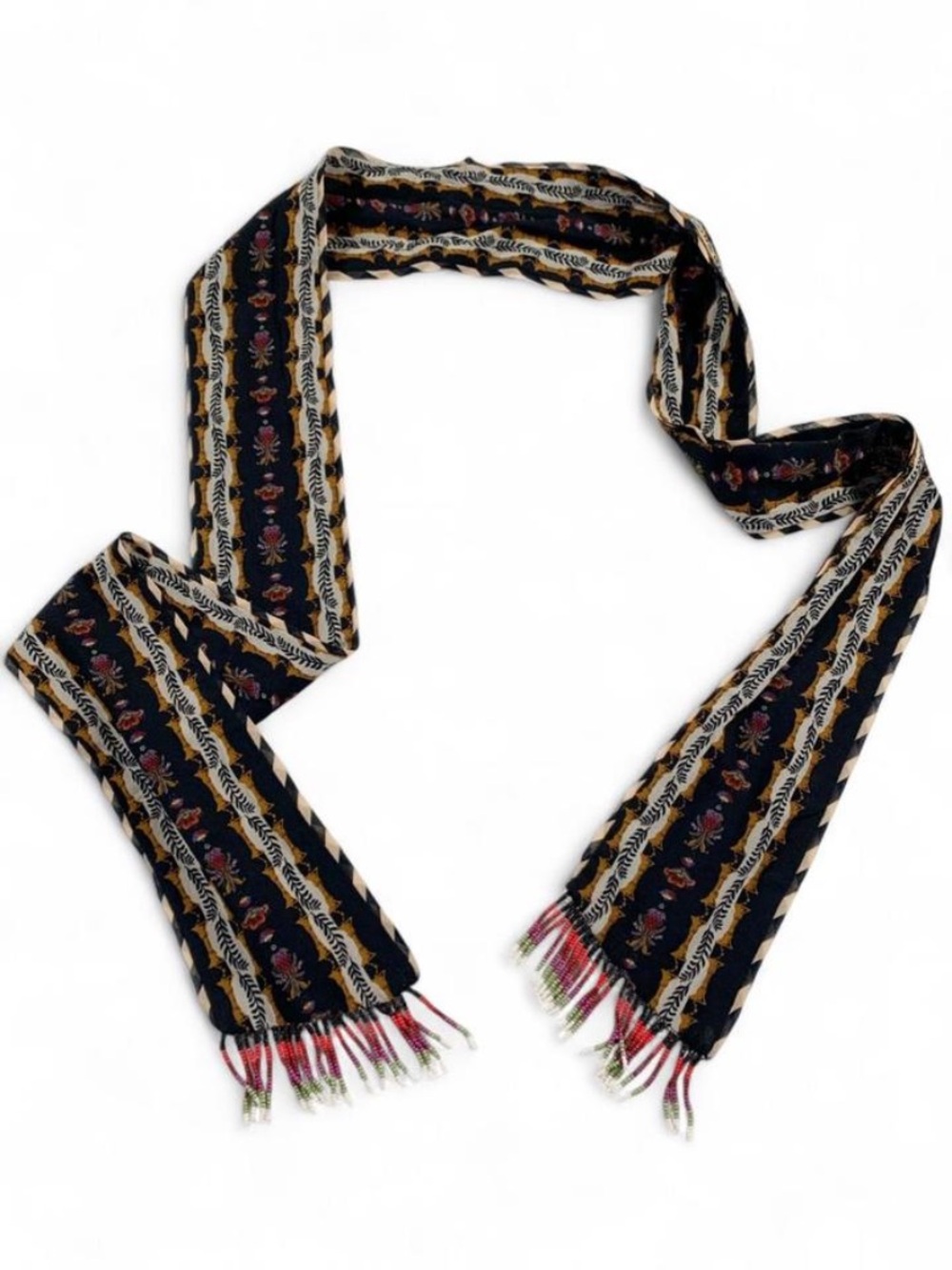 Farm Rio Classic Garden Tie Belt with Bead Fringe